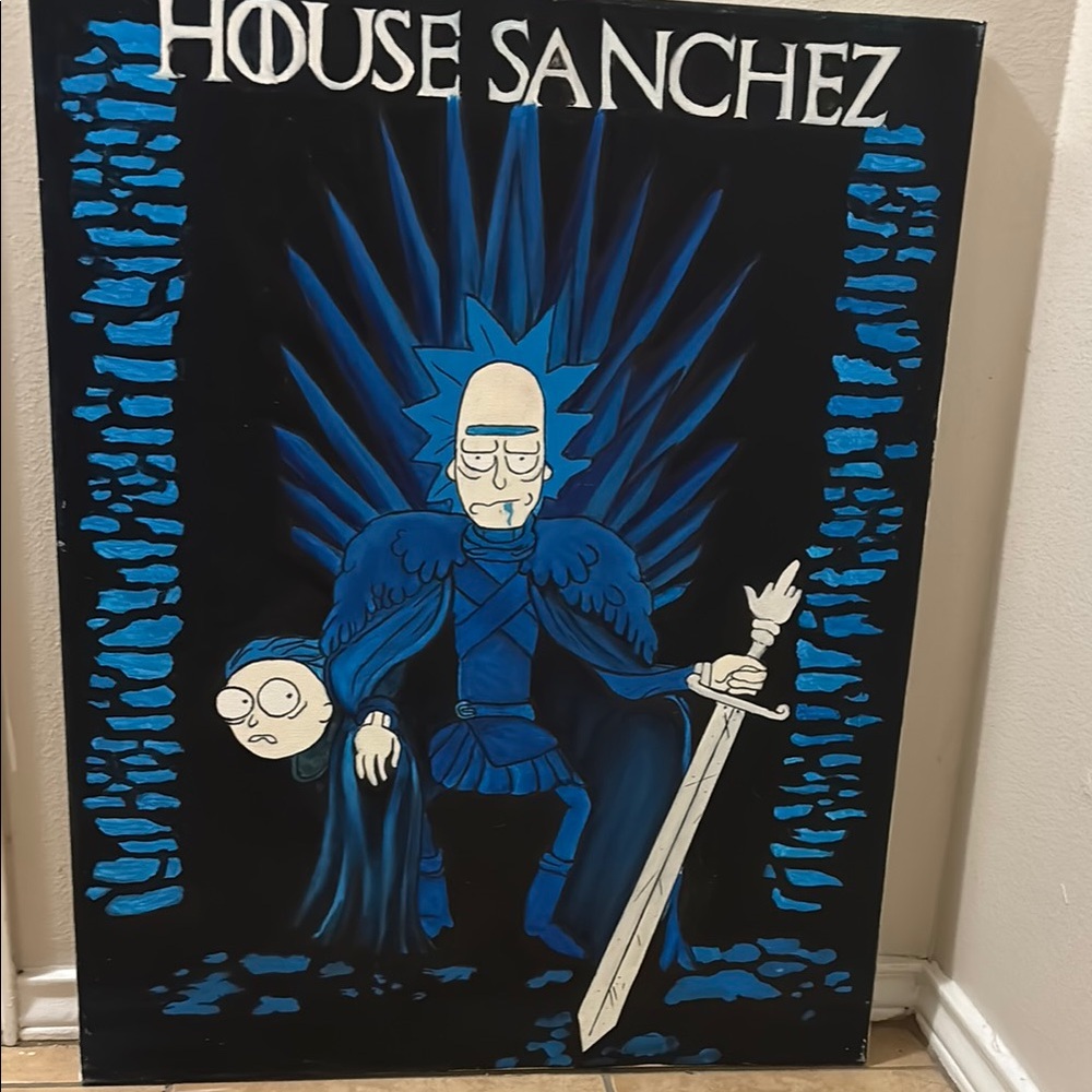 Fantasy Blue and Black Art Print